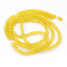 Бусины Кракле "Битое Стекло" Круглые, Цвет: Золотистый, Диаметр: 4мм, Отверстие 1мм, около 190шт/76см/нить, (УТ0005825)