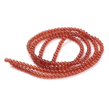 Бусины Кракле "Битое Стекло" Круглые, Цвет: Оранжевый, Диаметр: 4мм, Отверстие 1мм, около 190шт/76см/нить, (УТ0005824)