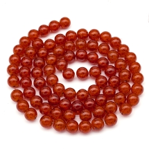 Бусины "Битое Стекло" Круглые, Цвет: Темно-оранжевый, Диаметр: 10мм, Отверстие 2мм, около 80шт/80см/нить, (УТ0005841)