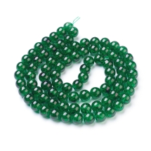 Бусины Кракле "Битое Стекло" Круглые, Цвет: Темно-зеленый, Диаметр: 10мм, Отверстие 2мм, около 76шт/76см/нить, (УТ0005842)