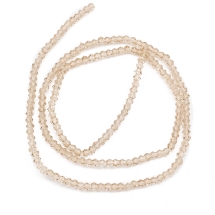 Бусины Австрийский Хрусталь, Имитация, Стекло, Граненые Биконус, Бежевый, Размер: 2х3мм, Отв-тие: 0.5мм, около 190шт/40см/нить, (УТ0005879)