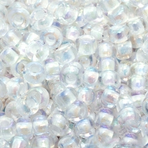 Бисер 58502 Чешский Preciosa 10/0, Прозрачный радужный TR, Белый, Круглый, (УТ0009663)