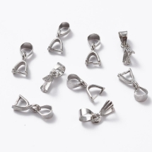 Держатель для Кулонов, Латунь, Цвет: Платина, Размер: 9мм, Отверстие 4x5мм, (УТ0010179)