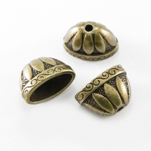 Конус Шапочки для Бусин, Металеві, Колір: Бронза, Розмір: 14х20х12мм, Отвір 2.5мм, (УТ0010094)