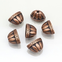 Конус Шапочки для Бусин, Металеві, Колір: Мідь, Розмір: 14х20х12мм, Отвір 2.5мм, (УТ0010095)