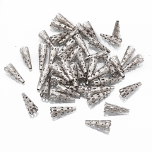 Конус Шапочки для Бусин, Залізні, Колір: Платина, Розмір: 9х22мм, Отвір 3мм, (УТ0010099)