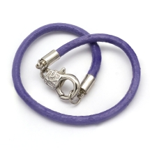 Основа для браслета, Натуральная Кожа, Застежка Карабин, Цвет: Синий, Размер: 203х3мм, Карабин: 17х11мм, (УТ0010188)