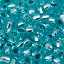 Бисер 18258 Чешский Preciosa 10/0, Прозрачный с серебряной полосой TSL, Зеленый, Круглый, (УТ0010332)