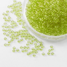 Бисер 01153 Чешский Preciosa 10/0, Прозрачный Солгель Окрашенный CSD, Зеленый, Круглый, (УТ0010418)