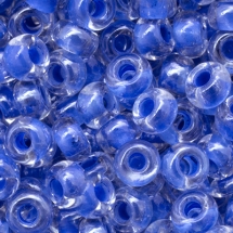 Бисер 38638 Чешский Preciosa 10/0, Прозрачный Окраска из Середины CTC, Синий, Круглый, (УТ0011267)