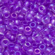Бисер 58528 Чешский Preciosa 10/0, Прозрачный радужный TR, Сиреневый, Круглый, (УТ0011281)