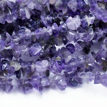 Бусины Натуральный Аметист, На нитях, Крошка, Цвет: Фиолетовый, Размер: Длина 3~5мм, Ширина 3~5мм, Отверстие 1мм, около 85см/нить, (УТ0011368)