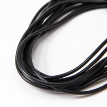 Шнур Гумовий Синтетичний порожній, Колір: Чорний, Розмір: Товщина 2мм, Отвір 0.5мм, (УТ0011725)