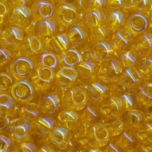 Бисер 81060 Чешский Preciosa 10/0, Прозрачный радужный TR, Желтый, Круглый, (УТ0012657)
