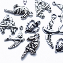 Кулоны Птицы Микс, Металл, Цвет: Античное Серебро, Размер: Микс, (УТ0012730)