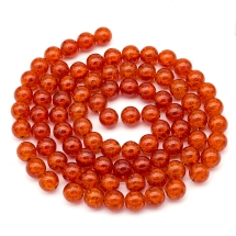 Бусины "Битое Стекло" Круглые, Цвет: Оранжевый, Диаметр: 10мм, Отверстие 2мм, около 80шт/80см/нить, (УТ0013562)