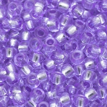 Бисер 38228 Чешский Preciosa 10/0, Прозрачный Окраска из Середины CTC, Сиреневый, Круглый, (УТ0015368)