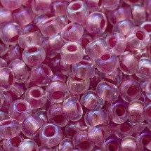 Бисер 58598 Чешский Preciosa 10/0, Прозрачный радужный TR, Розовый, Круглый, (УТ0015363)