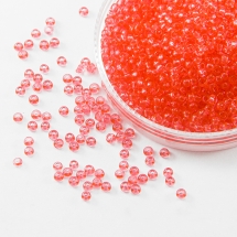 Бісер 01191 Чеський Preciosa 10/0, Прозорий Солгель Пофарбований CSD, Червоний, Круглий, (УТ0015376)