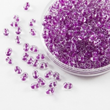 Бисер Preciosa Twin 38628, Прозрачный Окрашенный Внутри, Размер: 2,5х5мм, Цвет: Фиолетовый (УТ0016920)