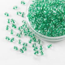 Бисер Preciosa Twin 38656, Прозрачный Окрашенный Внутри, Размер: 2,5х5мм, Цвет: Зеленый (УТ0016925)