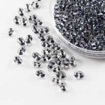 Бисер Preciosa Twin 38649, Прозрачный Окрашенный Внутри, Размер: 2,5х5мм, Цвет: Серый (УТ0016924)