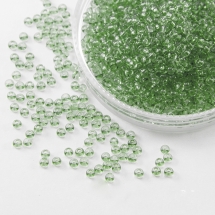 Бисер 01162 Чешский Preciosa 10/0, Прозрачный Солгель Окрашенный CSD, Зеленый, Круглый, (УТ0018485)