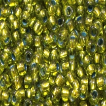 Бисер 59430 Чешский Preciosa 10/0, Прозрачный с серебряной полосой TSL, Зеленый, Круглый, (УТ0018510)