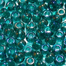 Бисер 51710 Чешский Preciosa 10/0, Прозрачный радужный TR, Бирюзовый, Круглый, (УТ0018516)