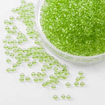 Бисер 01154 Чешский Preciosa 10/0, Прозрачный Солгель Окрашенный CSD, Салатовый, Круглый, (УТ0018484)