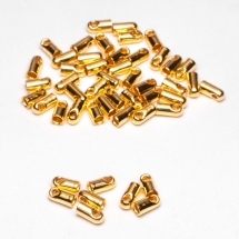 Концевики для Шнура, Латунь, Цвет: Золото, Размер: 4х1.8мм, Внутренний Диаметр 1.2мм, Отв-тие 0.8мм, (УТ0018557)