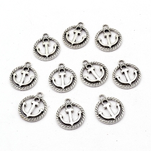 Кулон Подвеска Якорь Металл, Античное Серебро, 18х15.5х2мм, Отверстие 1.5мм, (УТ0019184)