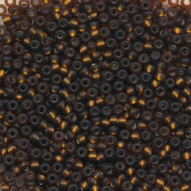 Бисер 17140 Чешский Preciosa 10/0, Матовый Прозрачный с серебряной полосой TSL, Коричневый, Круглый, (УТ0024608)