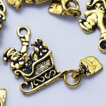 Кулон Дед Мороз, Металл, Цвет: Античное Золото, Размер: 30х15х1мм, Отверстие 2мм, (УТ0024671)