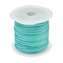 Шнур Вощеный Полиэстер для плетения, Макраме и бижутерии, Бирюзовый, 1мм, около 10м/катушка, (УТ0026613)