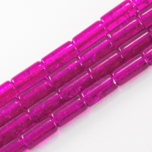 Бусины "Битое Стекло" Цилиндр, Цвет: Фиолетовый A15, Размер: 12х6мм, Отверстие 1.5мм, около 48шт/58см/нить, (УТ0027341)