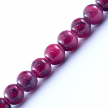 Бусины Стеклянные Имитация Коралла, Форма: Круглая, 6мм Цвет: Розовый AD43, Диаметр: 6мм, Отверстие 1мм, около 135шт/81см/нить, (УТ0027377)