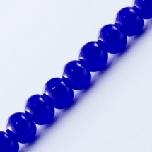 Бусины Стеклянные Имитация Нефрита, Форма: Круглая, Цвет: Синий DK119, Диаметр: 4мм, Отверстие 1мм, около 200шт/80см/нить, (УТ0027391)