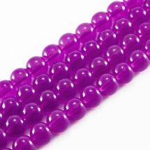 Намистини Скляні Імітація Нефриту, Форма: Кругла, Колір: Рожевий DK117, Діаметр: 4 мм, Отвір 1мм, близько 200шт/80см/нитка, (УТ0027394)