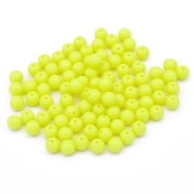Намистини Акрил Круглі, Колір: Жовтий, Розмір: 6мм, Отвір 1.5мм, близько 375шт/50г, (УТ0027428)
