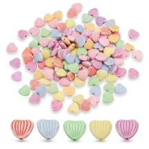 Бусины Акрил Сердце, Крафт Стиль, Цвет: Микс, Размер: 11x10x5мм, Отверстие 2мм, около 125шт/50г, (УТ0027426)