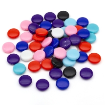 Бусины Акрил Круглые Плоские, Цвет: Микс, Размер: 14х5мм, Отверстие 1мм, около 65шт/50г, (УТ0027481)