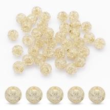 Бусины Акрил "Битое Стекло", Имитация, Круглые, Цвет: Бесцветный, Диаметр: 10мм, Отверстие 2мм, около 45шт/25г, (УТ0027505)