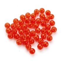 Бусины Акриловые Кракле, "Битое Стекло" Круглые, Красный, 10мм, Отверстие 2мм, около 40шт/25г, (УТ0027504)