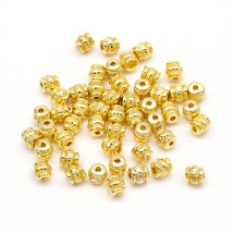 Бусины-Разделители Бижутерный Сплав, Бочка, Цвет: Золото, Размер: 5х5х5мм, Отверстие 1.5мм, (УТ0027641)