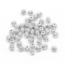 Бусины-Разделители Бижутерный Сплав, Бочка, Цвет: Платина, Размер: 5х5х5мм, Отверстие 1.5мм, (УТ0027642)