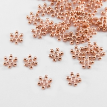 Бусины-Разделители Бижутерный Сплав, Форма: Снежинка, Цвет: Розовое Золото, Размер: 8.5х2.5мм, Отверстие 1.5мм, (УТ0027626)
