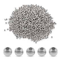 Бусины-Разделители Железные Круглые, Платина, 3х3мм, Отверстие 1мм, около 1000шт/50г, (УТ0027635)