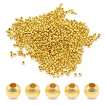 Бусины-Разделители Железные Круглые, Золото, 3х3мм, Отверстие 1.2мм, около 1000шт/50г, (УТ0027634)