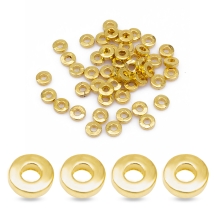 Бусины-Разделители Бижутерный Сплав, Форма Пончик, Золото, 6х2мм, Отверстие 2.5мм, (УТ0027700)